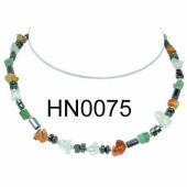 Assorted Colored Semi precious Stone Beads Hematite Beads Stone Chain Choker Fashion Women Necklace